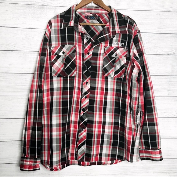 COOGI Other - COOGI Plaid Striped Madras Button Down Shirt 3X